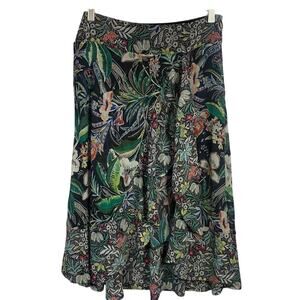 Bailey 44 Tropical Floral Print Ruffle MIDI Flowy Skirt W-397 Sz 0